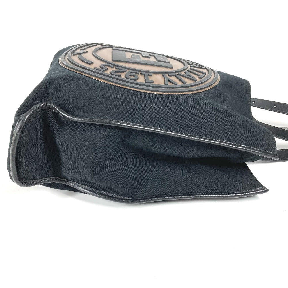 FENDI Tote Bag 7VA435 Canvas / leather black Vertical Shoulder Bag logo FF unisex(Unisex) Used Authentic