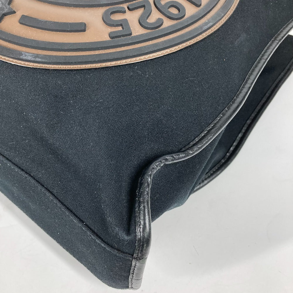FENDI Tote Bag 7VA435 Canvas / leather black Vertical Shoulder Bag logo FF unisex(Unisex) Used Authentic