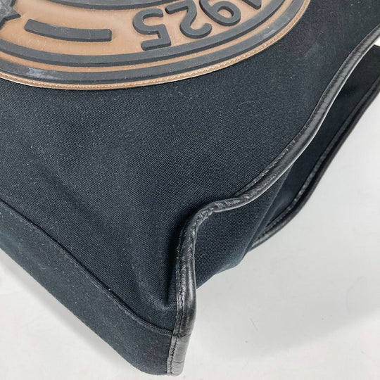 FENDI Tote Bag 7VA435 Canvas / leather black Vertical Shoulder Bag logo FF unisex(Unisex) Used Authentic