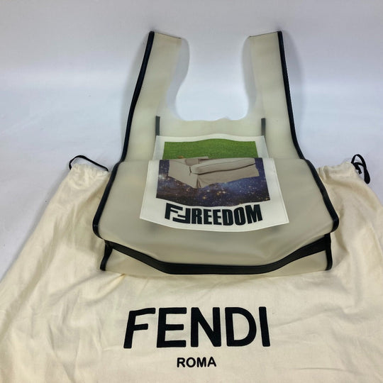 FENDI Handbag 7VA442 Plastics clear banana fruit FREEDOM logo Women Used Authentic