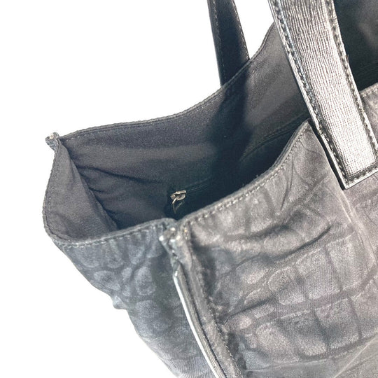 FENDI Tote Bag 7VA367 Nylon / leather black logo mens Used Authentic
