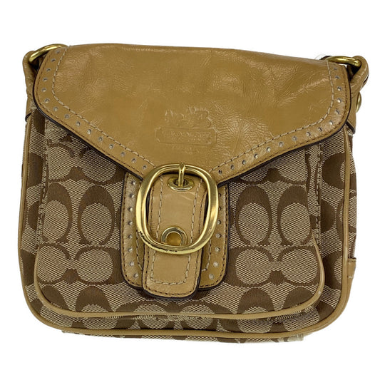 COACH Shoulder Bag canvas beige Signature