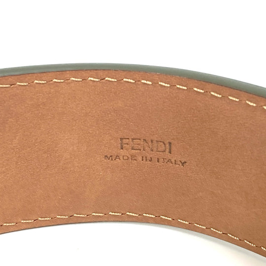 FENDI belt leather khaki Studs Women 36 Used Authentic