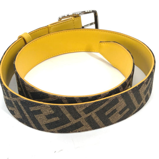 FENDI belt Canvas / leather Brown Zucca unisex(Unisex) 80 Used Authentic