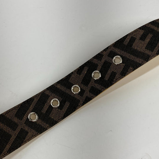 FENDI belt Canvas / leather Brown Zucca unisex(Unisex) 80 Used Authentic