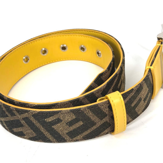 FENDI belt Canvas / leather Brown Zucca unisex(Unisex) 80 Used Authentic