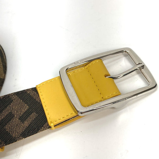 FENDI belt Canvas / leather Brown Zucca unisex(Unisex) 80 Used Authentic