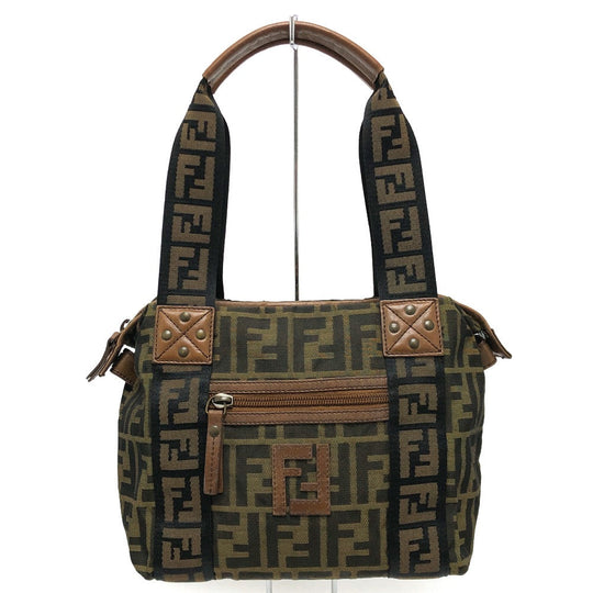 FENDI Handbag 7VS078 canvas Brown FF logo Zucca
