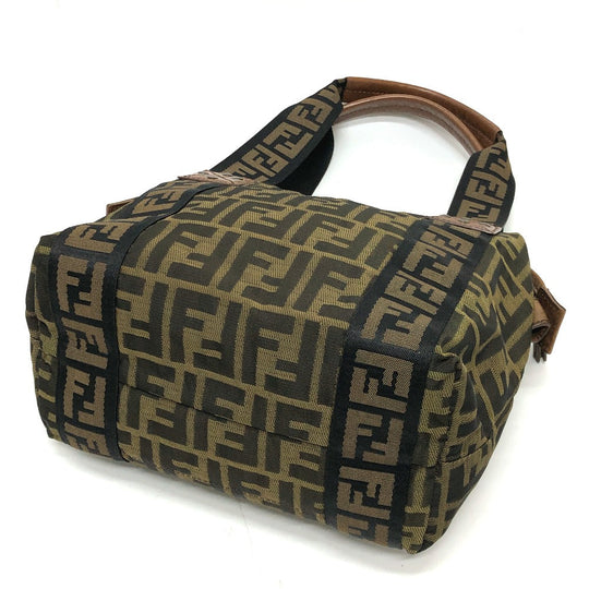 FENDI Handbag 7VS078 canvas Brown FF logo Zucca