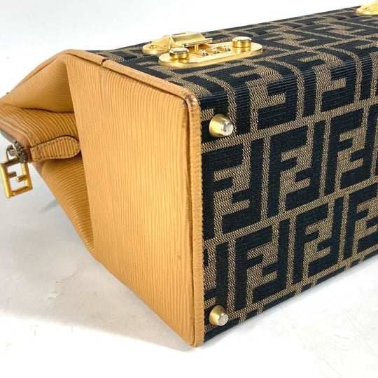 FENDI Handbag Canvas / leather Brown vintage Zucca logo Women Used Authentic
