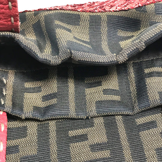 FENDI Tote Bag 8BH119 canvas Brown Shoulder Bag Zucca Hinomaru sequins