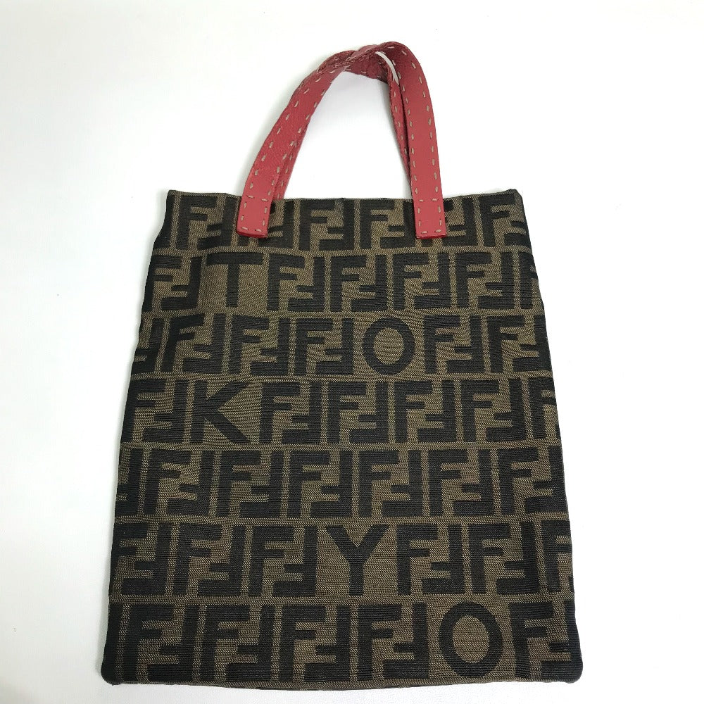 FENDI Tote Bag 8BH119 canvas Brown Shoulder Bag Zucca Hinomaru sequins