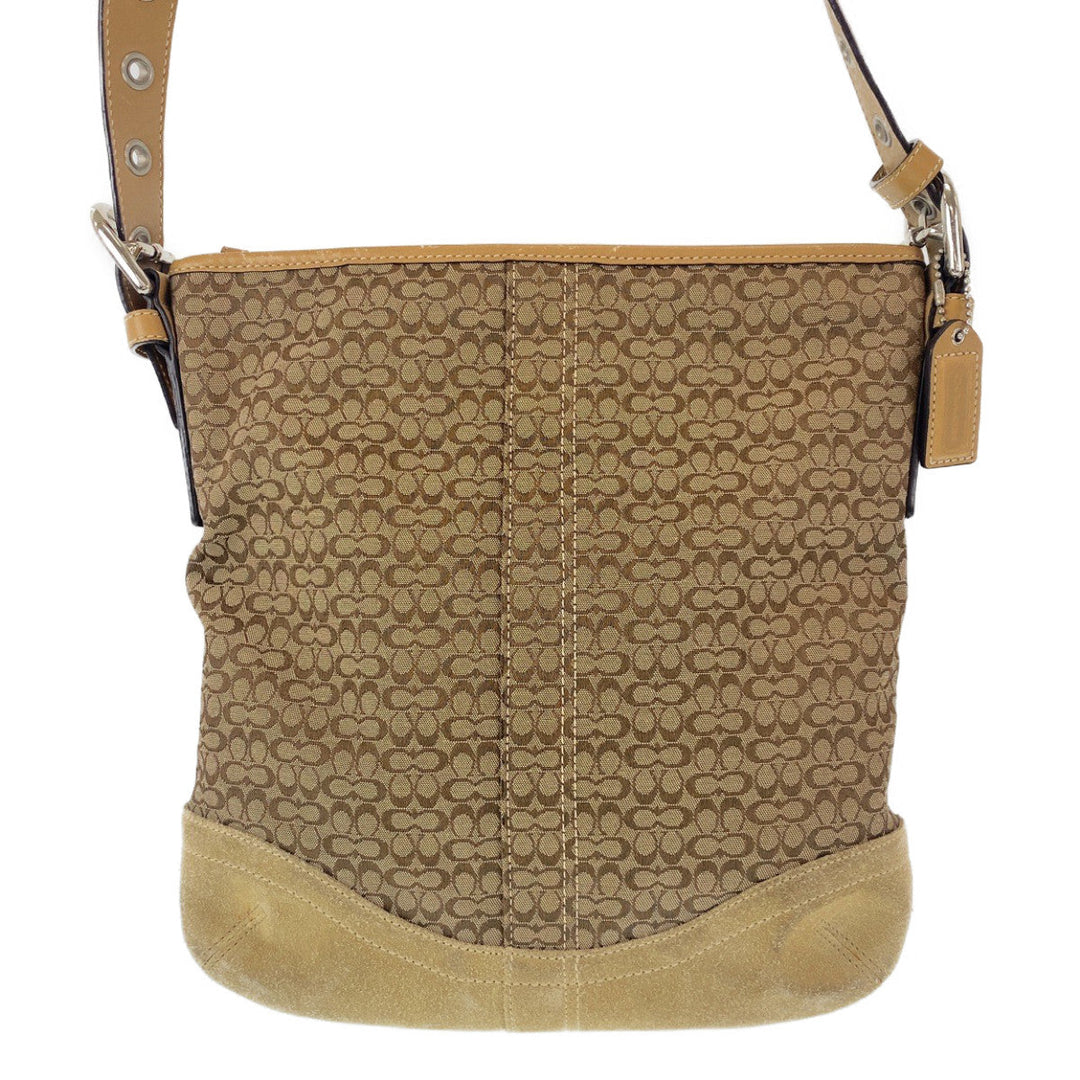 COACH Shoulder Bag F10943 leather Brown Signature