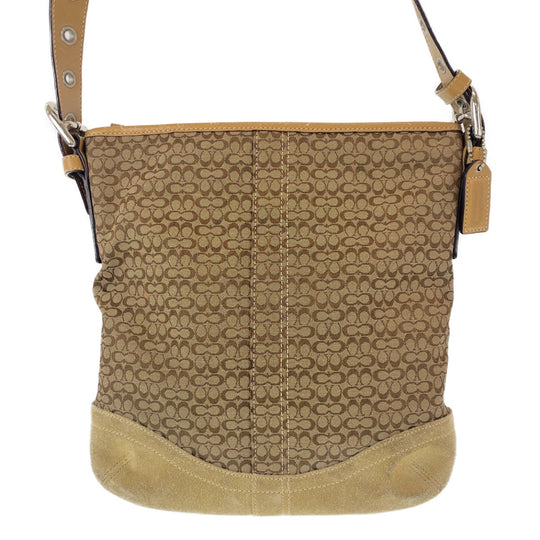 COACH Shoulder Bag F10943 leather Brown Signature