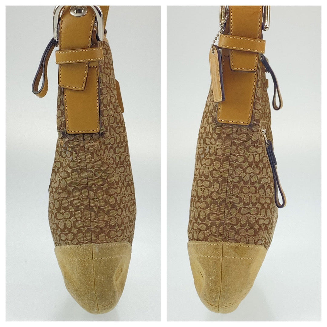 COACH Shoulder Bag F10943 leather Brown Signature