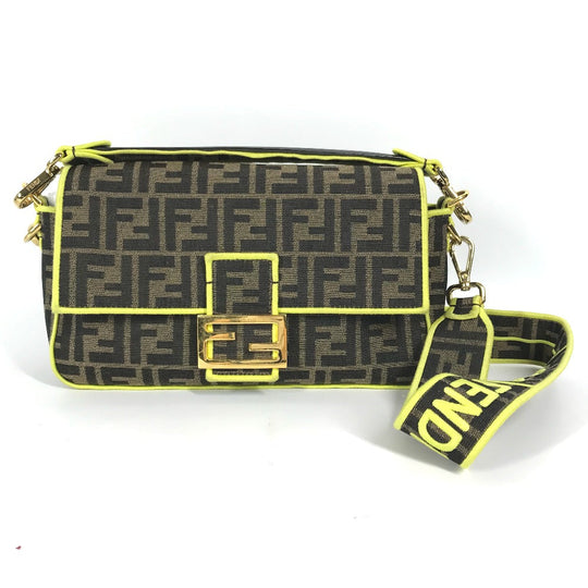 FENDI Shoulder Bag 8BR600 canvas Brown Zucca Mamma Bucket Women Used Authentic