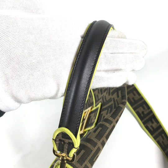 FENDI Shoulder Bag 8BR600 canvas Brown Zucca Mamma Bucket Women Used Authentic
