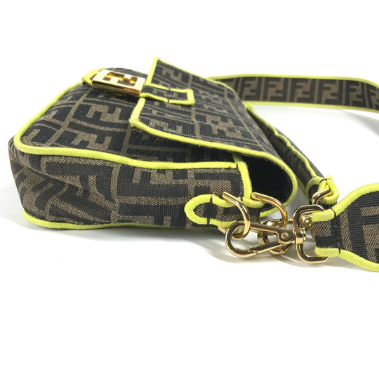 FENDI Shoulder Bag 8BR600 canvas Brown Zucca Mamma Bucket Women Used Authentic