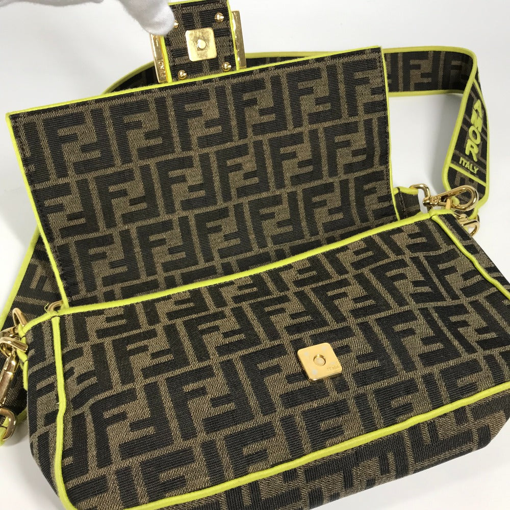 FENDI Shoulder Bag 8BR600 canvas Brown Zucca Mamma Bucket Women Used Authentic
