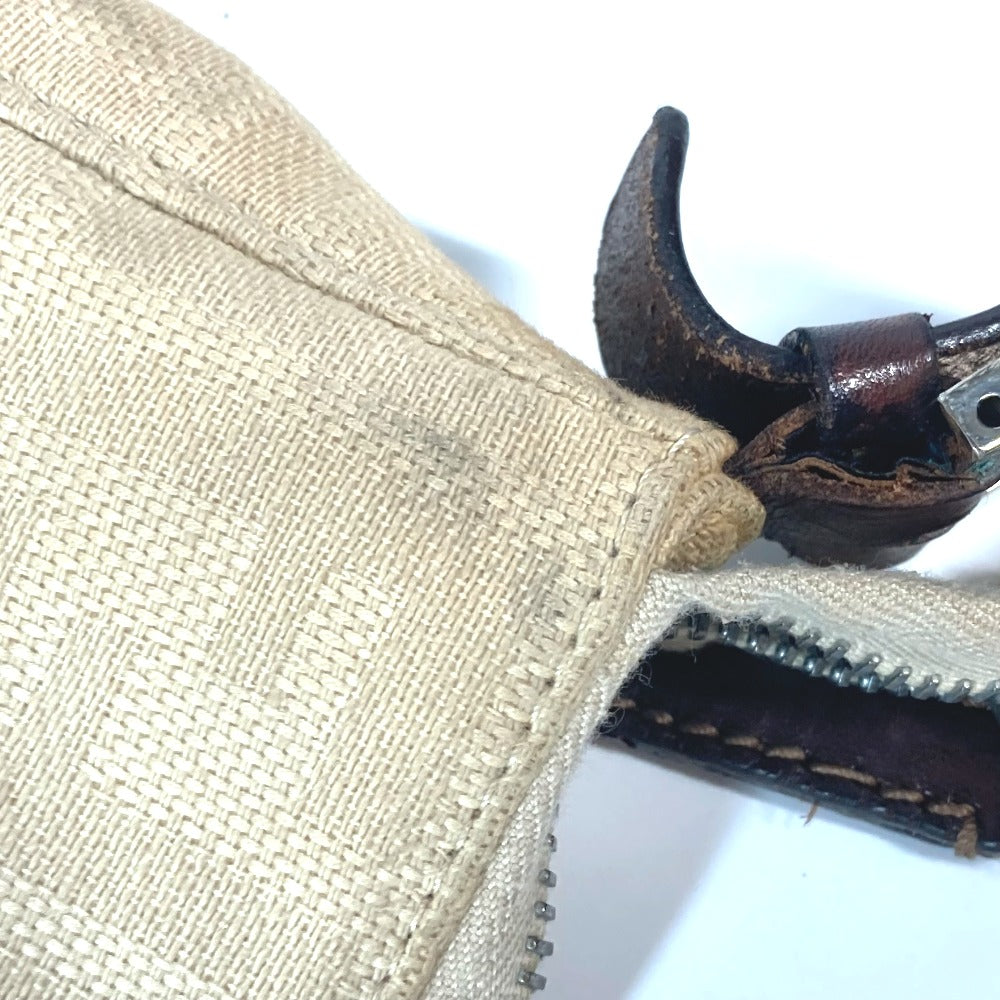 FENDI Shoulder Bag Canvas / leather beige Zucca Mamma Bucket Women Used Authentic