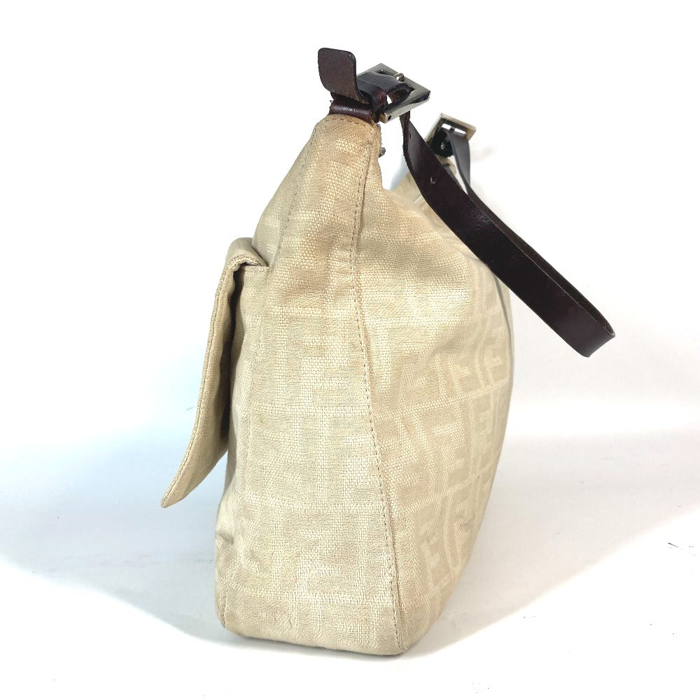 FENDI Shoulder Bag Canvas / leather beige Zucca Mamma Bucket Women Used Authentic