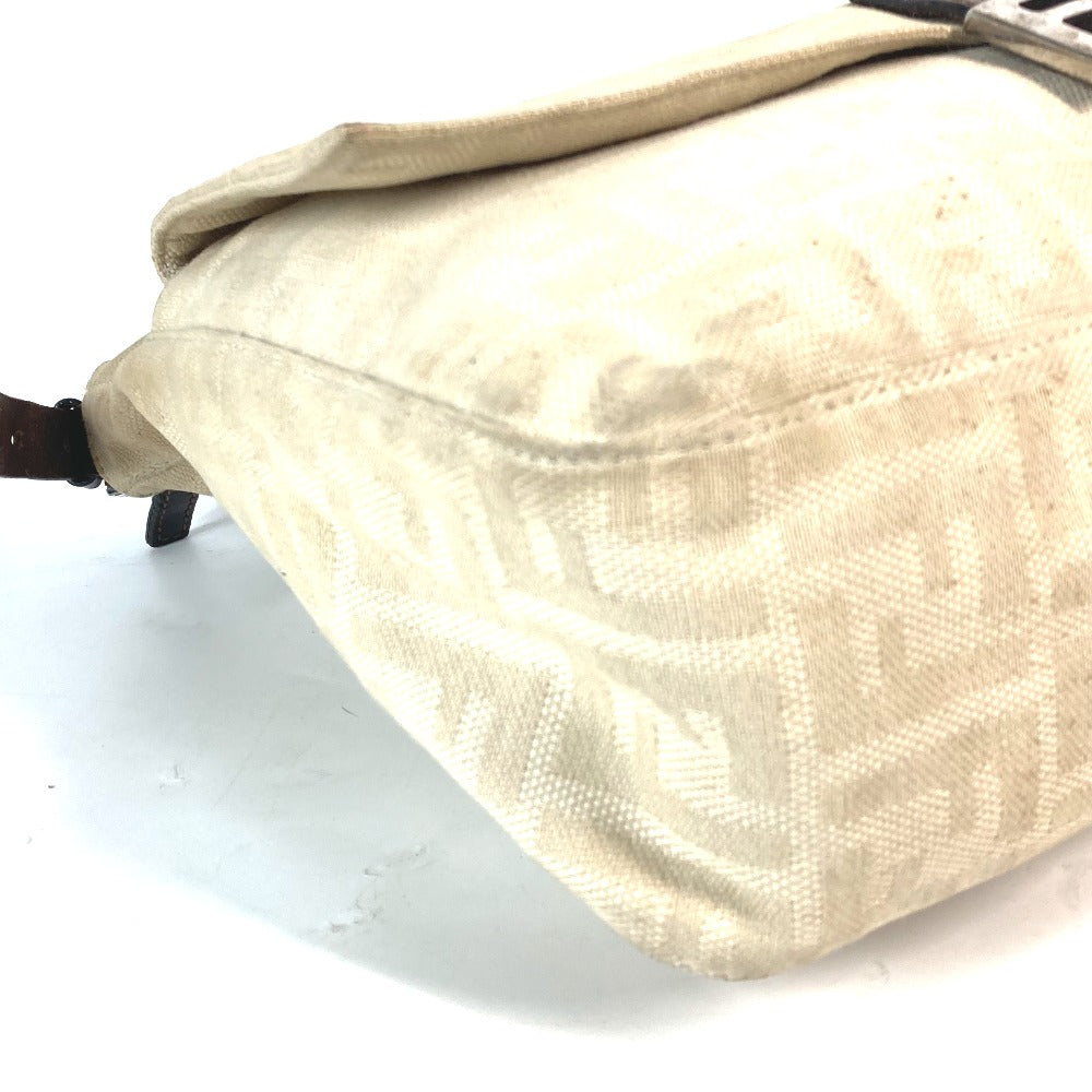 FENDI Shoulder Bag Canvas / leather beige Zucca Mamma Bucket Women Used Authentic