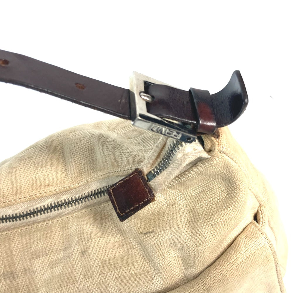 FENDI Shoulder Bag Canvas / leather beige Zucca Mamma Bucket Women Used Authentic