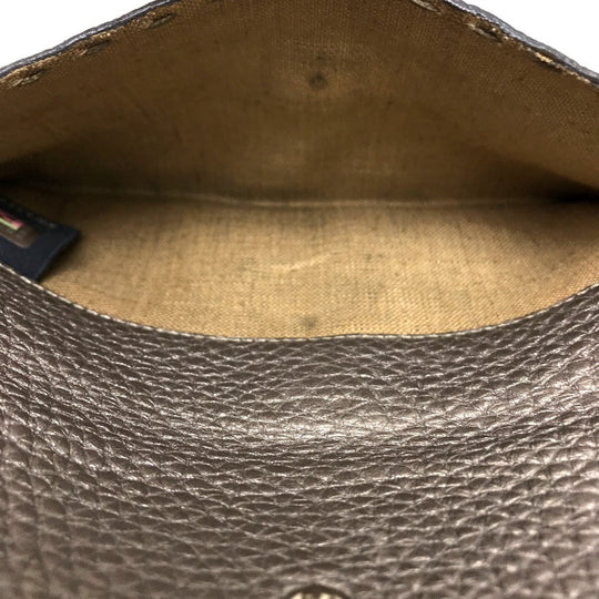 FENDI Long Wallet Purse 8M0144 leather gray Celeria Roman leather Women Used Authentic