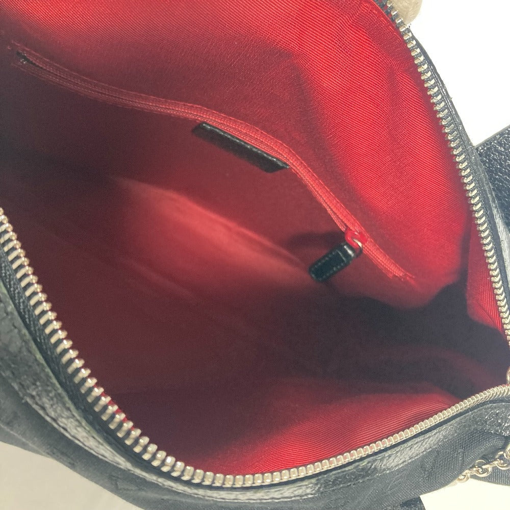 BVLGARI Handbag Canvas / leather black Logo mania Women Used Authentic