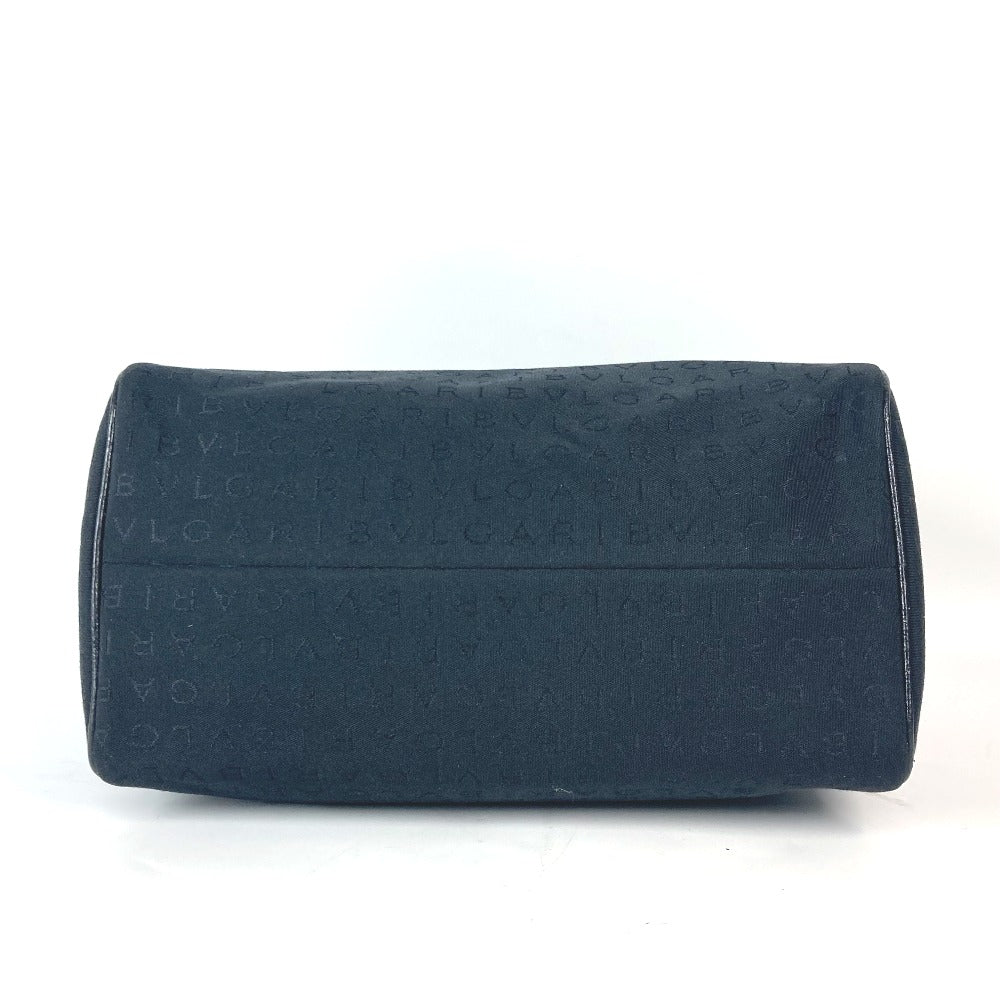 BVLGARI Handbag Canvas / leather black Logo mania Women Used Authentic