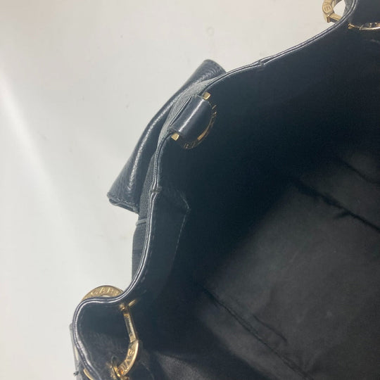 BVLGARI Tote Bag Canvas / leather black bulgari bulgari logomania Women Used Authentic