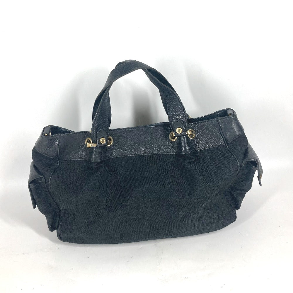 BVLGARI Tote Bag Canvas / leather black bulgari bulgari logomania Women Used Authentic