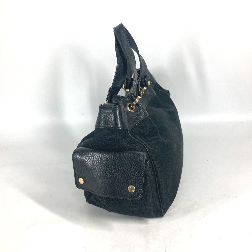 BVLGARI Tote Bag Canvas / leather black bulgari bulgari logomania Women Used Authentic