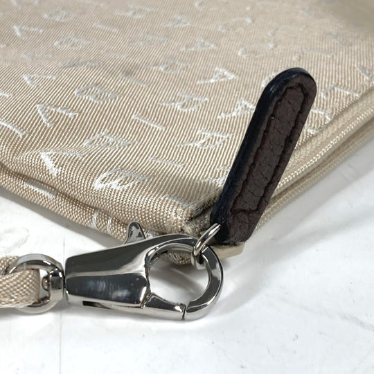 BVLGARI Tote Bag Canvas / leather beige Bag Shoulder Bag Logo mania Women Used Authentic