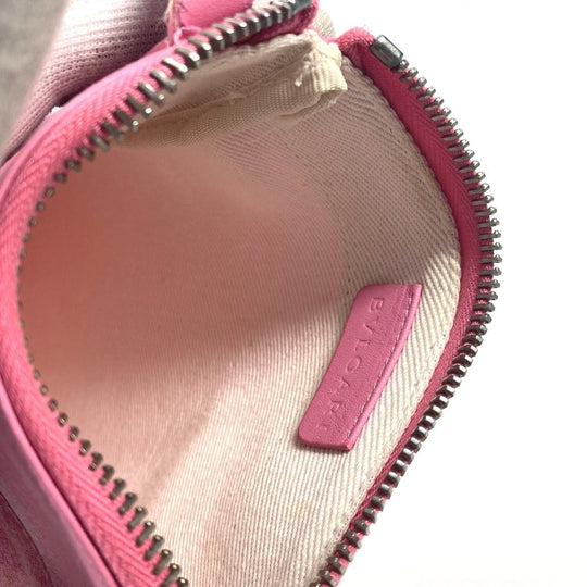 BVLGARI Shoulder Bag Canvas / leather pink Logo mania