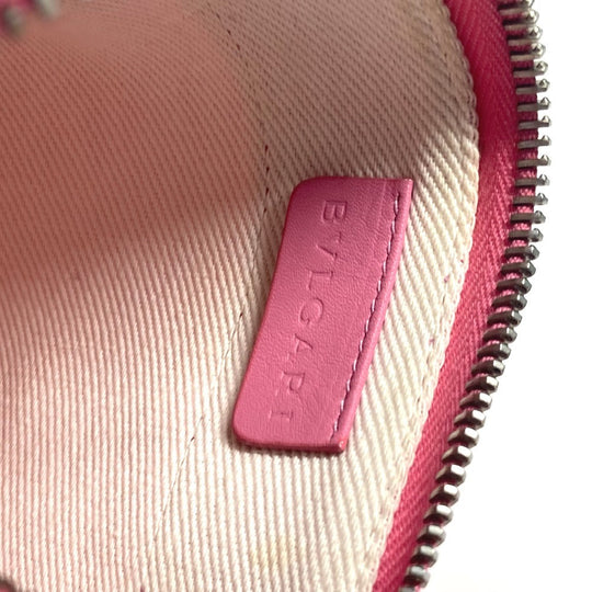 BVLGARI Shoulder Bag Canvas / leather pink Logo mania