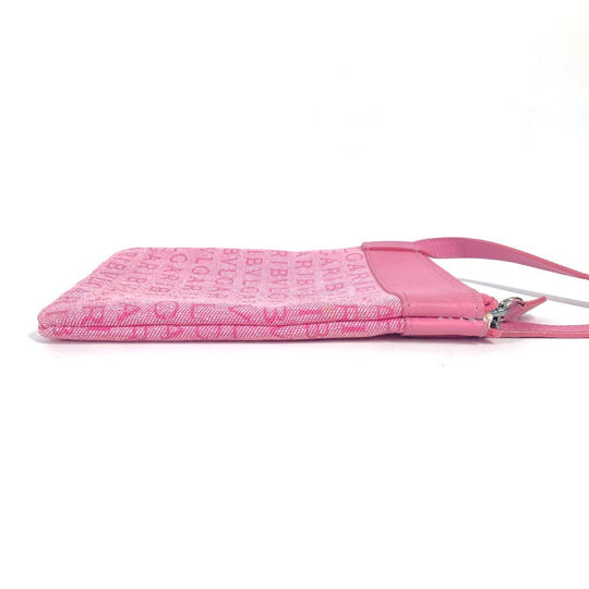 BVLGARI Shoulder Bag Canvas / leather pink Logo mania
