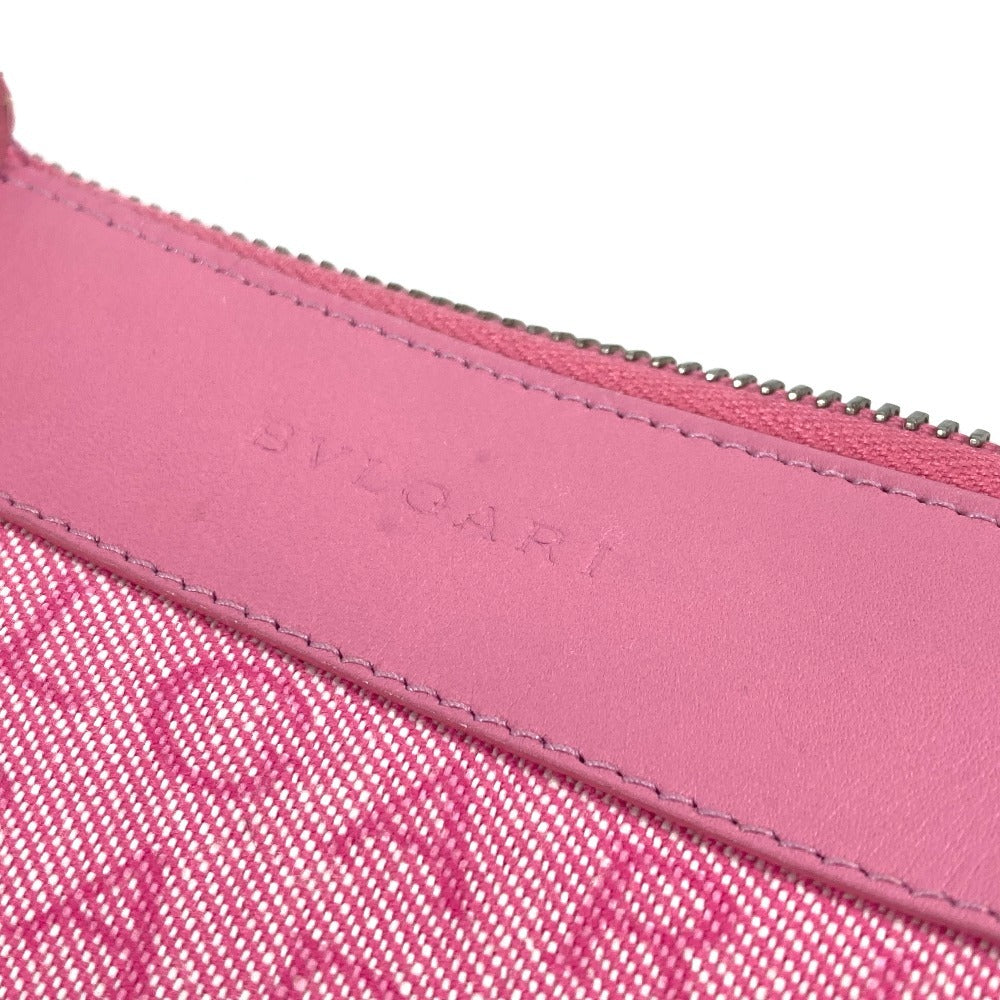 BVLGARI Shoulder Bag Canvas / leather pink Logo mania