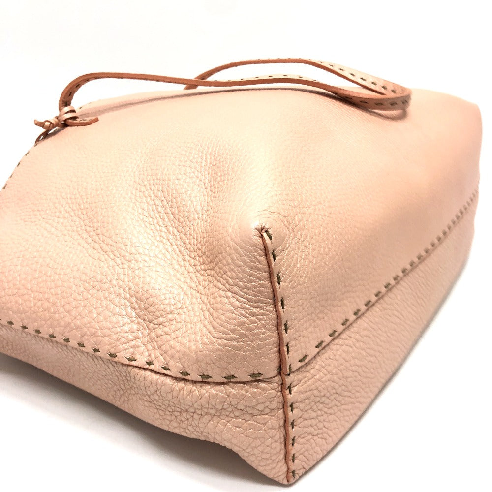 FENDI Tote Bag leather pink Celeria Women Used Authentic
