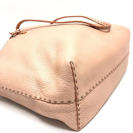 FENDI Tote Bag leather pink Celeria Women Used Authentic
