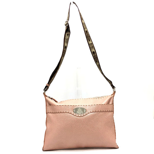 FENDI Shoulder Bag leather pink Celeria Women Used Authentic