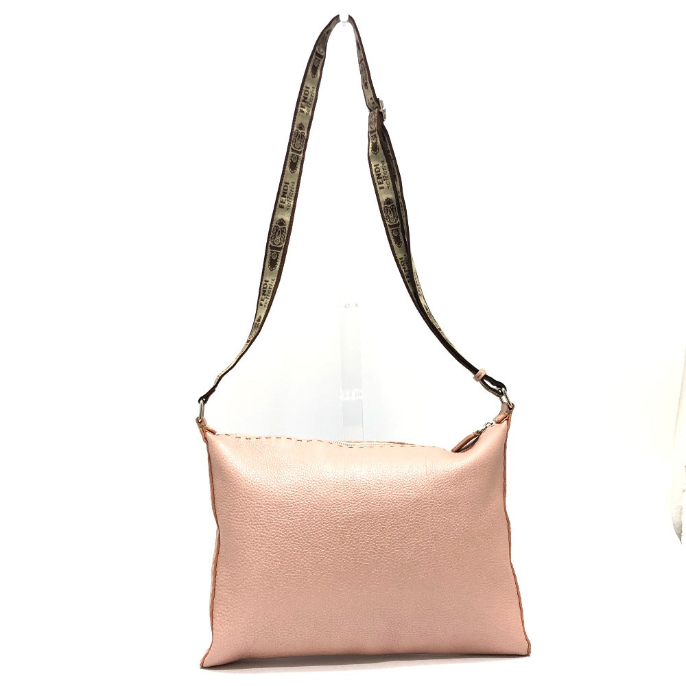 FENDI Shoulder Bag leather pink Celeria Women Used Authentic