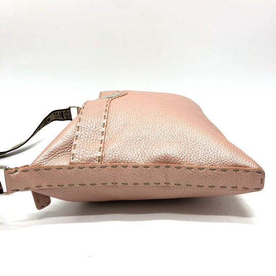 FENDI Shoulder Bag leather pink Celeria Women Used Authentic