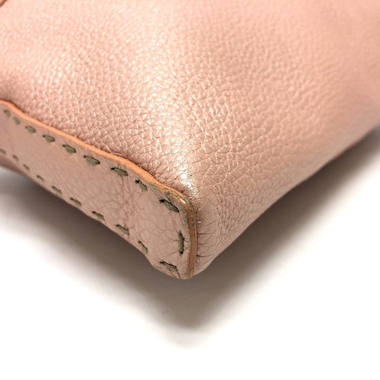 FENDI Shoulder Bag leather pink Celeria Women Used Authentic