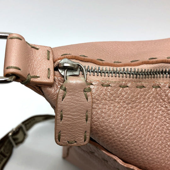FENDI Shoulder Bag leather pink Celeria Women Used Authentic