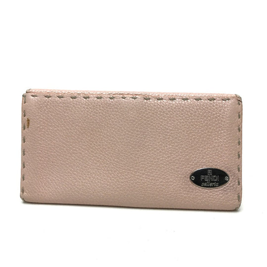FENDI Long Wallet Purse 8M0144 leather pink Celeria Roman leather Women Used Authentic