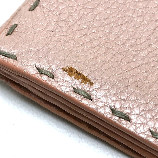 FENDI Long Wallet Purse 8M0144 leather pink Celeria Roman leather Women Used Authentic