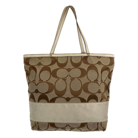 COACH Tote Bag 10125 leather Brown Signature