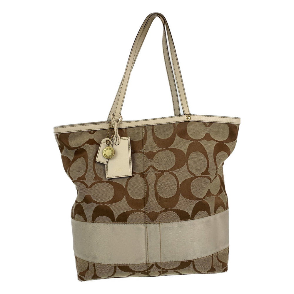 COACH Tote Bag 10125 leather Brown Signature