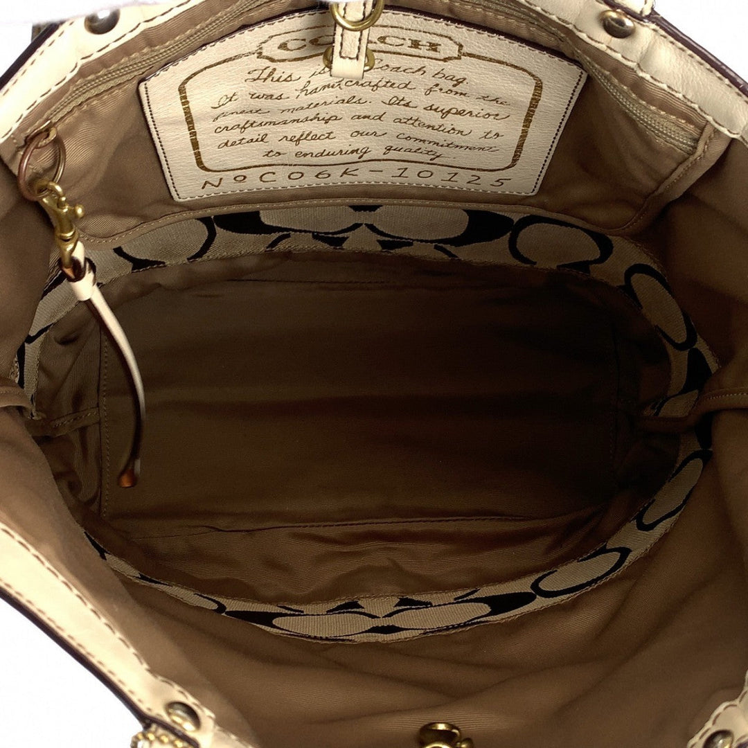 COACH Tote Bag 10125 leather Brown Signature